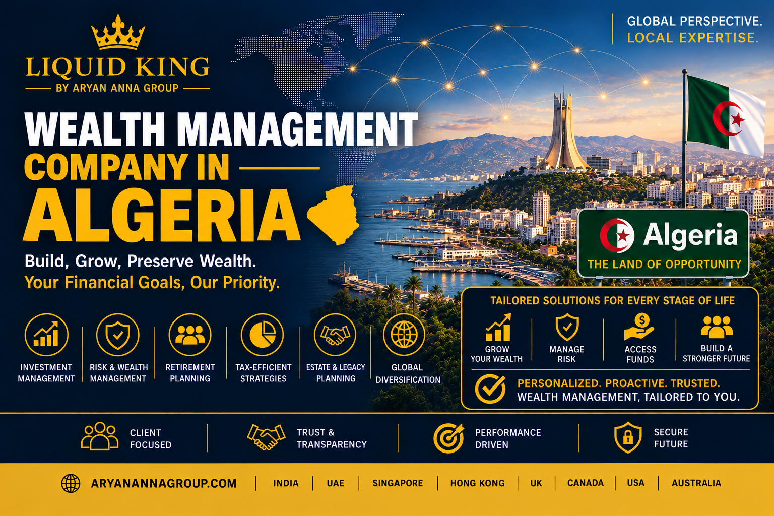 Wealth Management in Algeria for financial planning, investment management, and wealth preservation